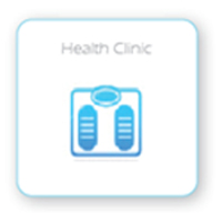health clinic logo and button